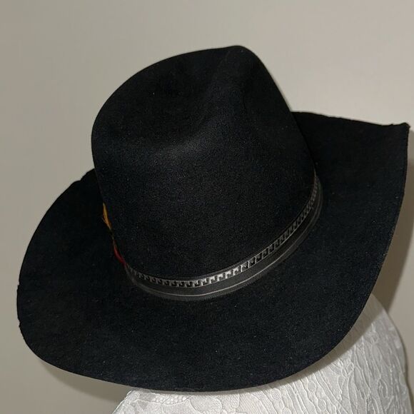 Smithbilt Vintage Black Cowboy Cattleman Rancher Western 100% Fur Felt Hat - Picture 4 of 13
